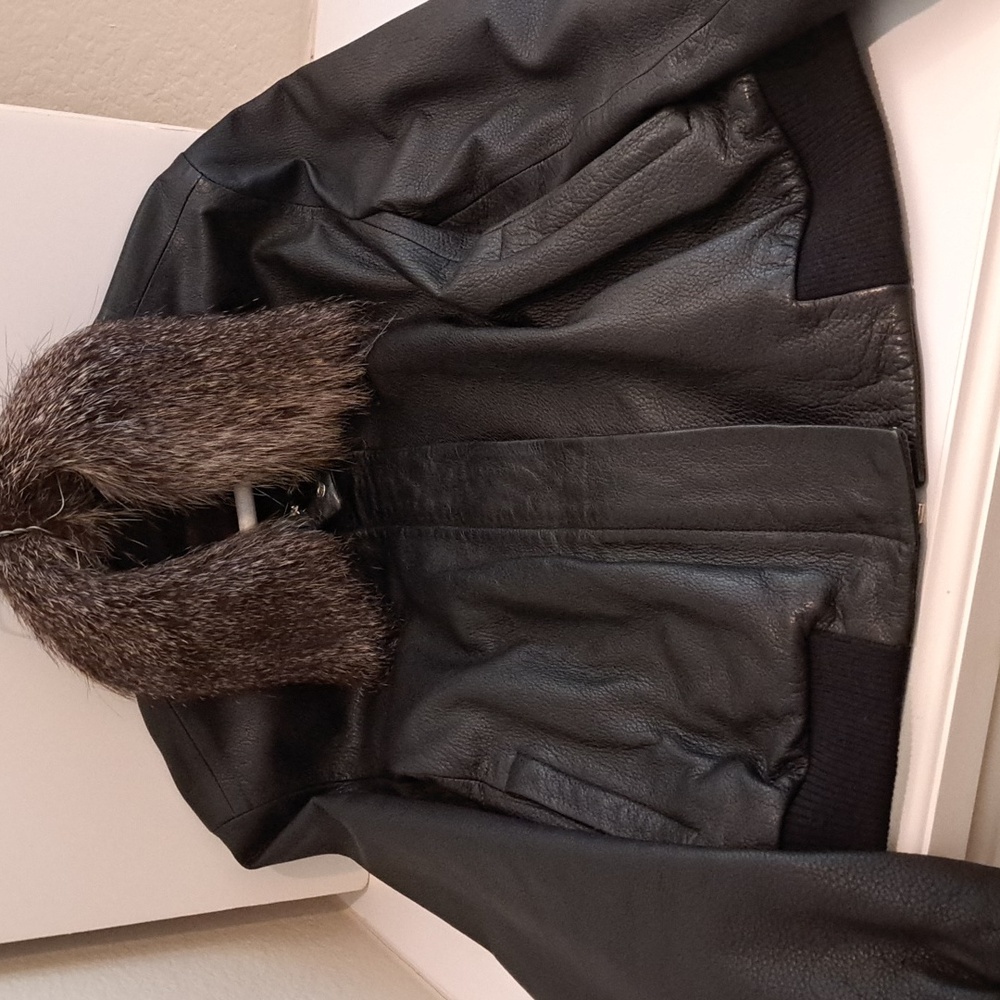 Bally's black leather jacket